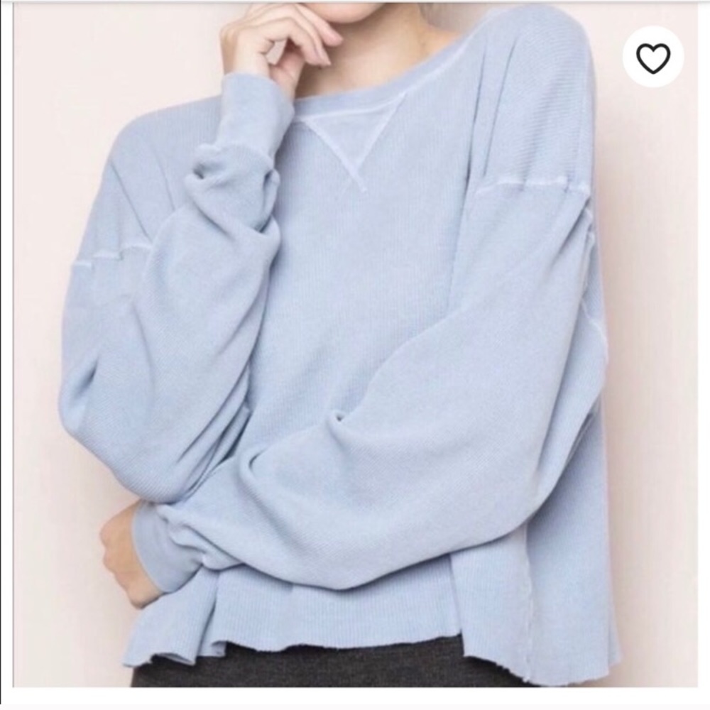 Brandy Melville J Galt Waffle Knit Crop Top EUC